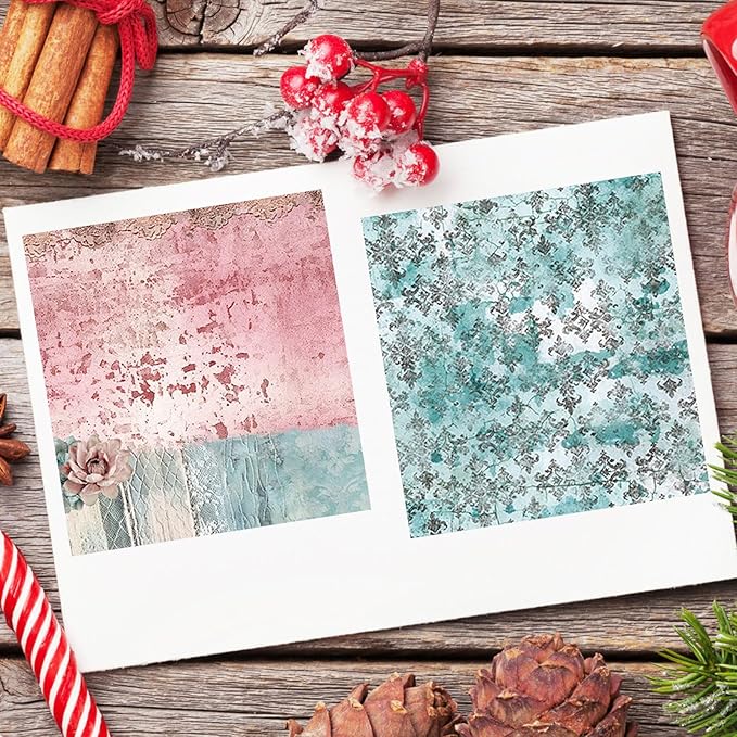 Scrapbook Paper 12x12 inch, 24 Sheets DIY Origami Decorative Craft, Double sided printing, Photo Album Decor Wooden-free Paper for Gift Wrapping Card Making Collage Album Decorative (Pink)