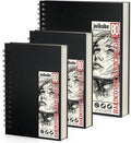 2PACK 5.5x8.5 and 1Pack 9 x 11 inches Hardcover Sketch Book，3 Pack 80-Sheets (68lb/100gsm)，Double-Sided Hardbound Sketchbook, Spiral Bound,Acid Free Painting Art Paper for Kids and Adults