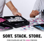 8 Black Puzzle Sorting Trays with Lid 10" x 10" | Puzzle Organizers and Storage | for Puzzles Up to 2000 Pieces