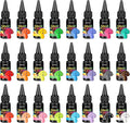 KISREL UV Resin, 24 Opaque Colored UV Resin Kit, Solid Colored UV Resins, Rigid Ultraviolet Clear Resin for Crafts, Jewelry Making and Decoration(20 g/Bottle)