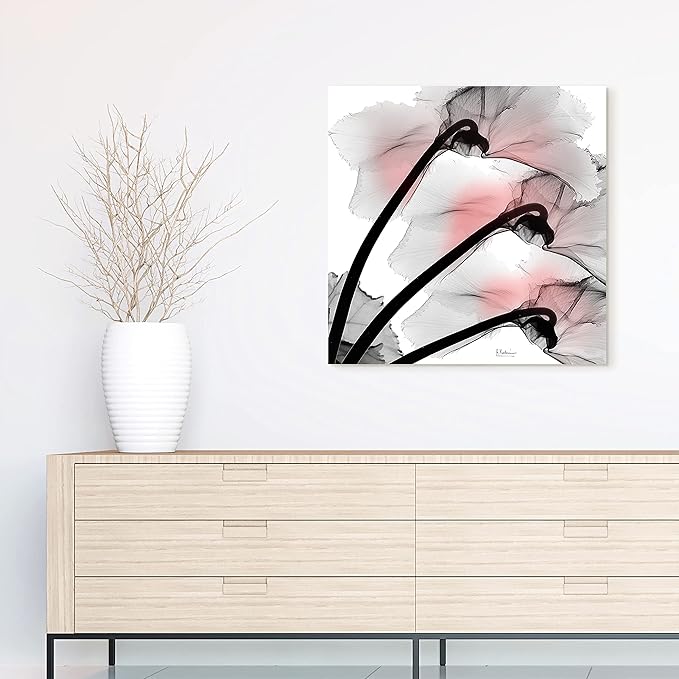 Empire Art Direct Frameless Free Floating Tempered Glass Panel Graphic Wall Art Ready to Hang, 24" x 24", Coral Luster Clycamen