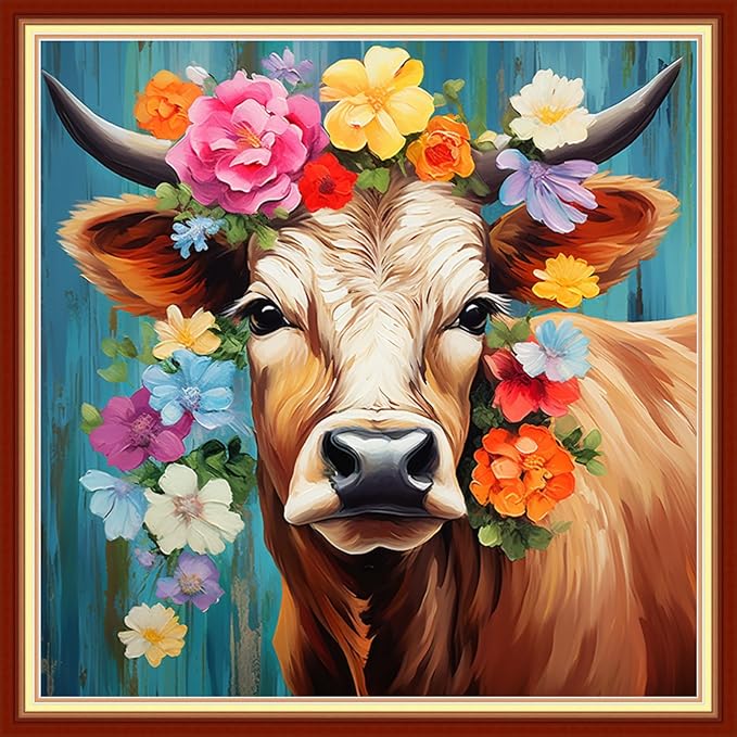 Artvxeay Cross Stitch Kits Stamped Full Range of Embroidery Kits for Beginners Adults 11CT Pattern Stitch Embroidery Kits Needlepoint Kits DIY- (Flower Colored ox 18x18 inch)