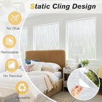 Haton Window Privacy Film, Frosted Glass Privacy Window Clings, Sun Blocking Frosting Opaque Coverings, Static Cling Removable Decorative Stickers for Home Door, Non-Adhesive 23.6" x 78.7"