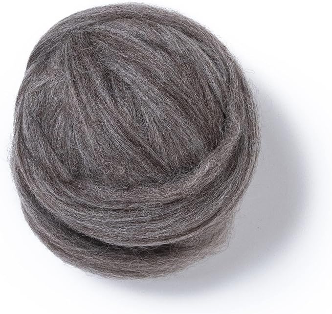 Kondoos Multi Colored Natural Wool roving, 1 lb. Best Wool for Needle Felting, Wet Felting, handcrafts and Spinning. (Terra, 1lb)