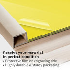Trotec TroLase | 12"x12"x1/16", 8 Pcs | Yellow/Black | 2 Ply | Modified Acrylic | Laser Engraving Double Color Plastic Sheet | Engraving Blanks for Laser, Saw, Guillotine | Made in USA