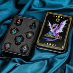 ARUOHHA DND Dragons Eye Dice Liquid Core Blue Green Resin Sharp Edged Dice Set with Gift Box, Compatible with D&D Role Playing Game, Dungeons Polyhedral D and D Dice D20 D12 D10 D8 D6 D4