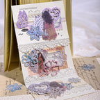 Vintage Hollowed-Out Scrapbook Paper Set, 180PCS Butterfly Floral Leaf Heart Ephemera for Journaling, Scrapbooking, and DIY Crafts