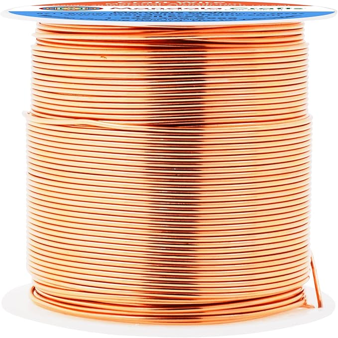 Mandala Crafts 20 Gauge Anodized Aluminum Craft Wire for Jewelry Making - 100 FT Colored Flexible Copper Tone Wire - Bendable for Bonsai Armature Crafting Sculpting