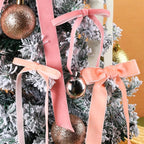 LaRibbons Thin Velvet Ribbon 1 Inch x 25 Yards, Pink Velvet Ribbon for Christmas Tree, Gift Wrapping, Wreath Bow, Outdoor Decoration
