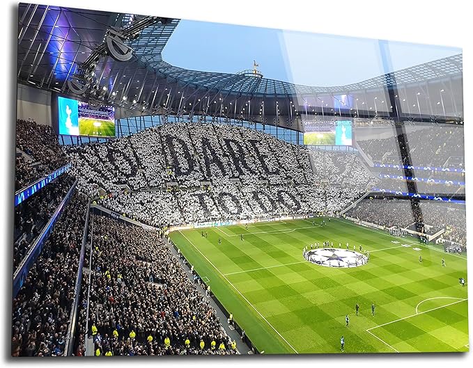 SpiritualHands Tottenham Hotspur Stadium Tempered Glass Wall Art Painting for Living Room, Tempered Glass Modern Prints Decor, Large Vivid Color Panel for Bedroom, Kitchen, or Office