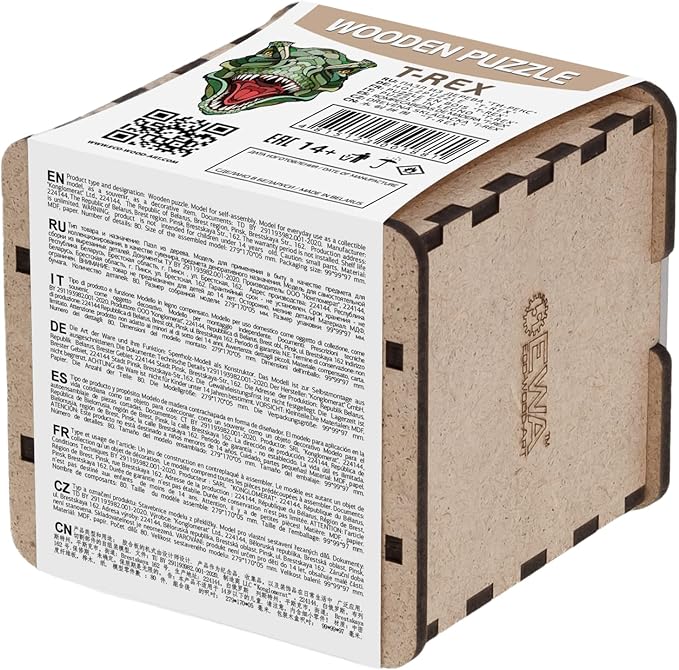 EWA Home Décor – T-Rex Small 80 Pieces – Wooden Jigsaw Puzzle for Adults – Perfect for Artistic Home Decoration and Mindful Relaxation