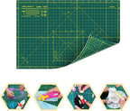 Self Healing Cutting Mat A3 12"x18" – Double Sided 5-Ply Craft Mat for Sewing, Quilting, Fabric, Scrapbooking – Green/Green