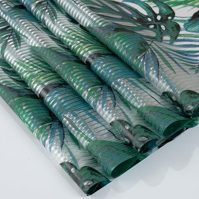 DKTIE Nature Pattern Rainbow Window Film Decorative Stained Glass Window Film Static Cling Films Easy Apply Removable Comes with Tools (U560-Reeded Glass, 17.7" x 78.7")