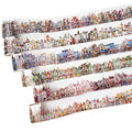 Weird House PET Tape Set with Clip, 6 Rolls of Vintage Town Stickers for Scrapbooking, Journaling, DIY Crafts, and Planners