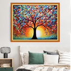 Dimxvean Stamped Cross Stitch Kits,Cross Stitch Kits for Adults Beginners,Embroidery Kits Full Range of Cross Stitch Stamped Kits Needlepoint Kits Cross Stitch Patterns-Color Moonlight Tree 16x20 inch