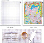 Stamped Cross Stitch Kits - Beach Night Landscape Counted Cross Stitch Kits for Beginners Adults Needlepoint Cross-Stitch Patterns-Flower Dragon 16x20 inchs