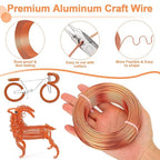 Aluminum Craft Wire for Jewelry Making, 12 Gauge Armature Bendable Craft Bending Wire for Sculpting, Gardening DIY Craft Project Ornaments(Copper, 2 mm)