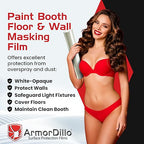 ArmorDillo Paint Booth Floor & Wall Film Free Knife, 3mil w/Metallocene. Only White-Opaque, Anti-Static, Easy-Start, Washable, Skid-Resistant - 36" x 300' Asteroid-Proof...Probably