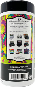 Paint and Art Wipes, Heavy-Duty Cleaner for Paint, Epoxy, Glue, Latex & Acrylic Stains, 2 Pack (50 Wipes Each), Safe for Hands, Brushes, Plastic, Metal, Wood & Floors