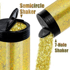 Holographic Chunky Glitter, 5.64oz/160g Craft Glitter Powder Mixed Chunky & Fine Flakes, Iridescent Sequins for Nail Art, Hair, Body, Eye Epoxy Resin, Tumblers, Painting, Festival Decor (Fuchsia)