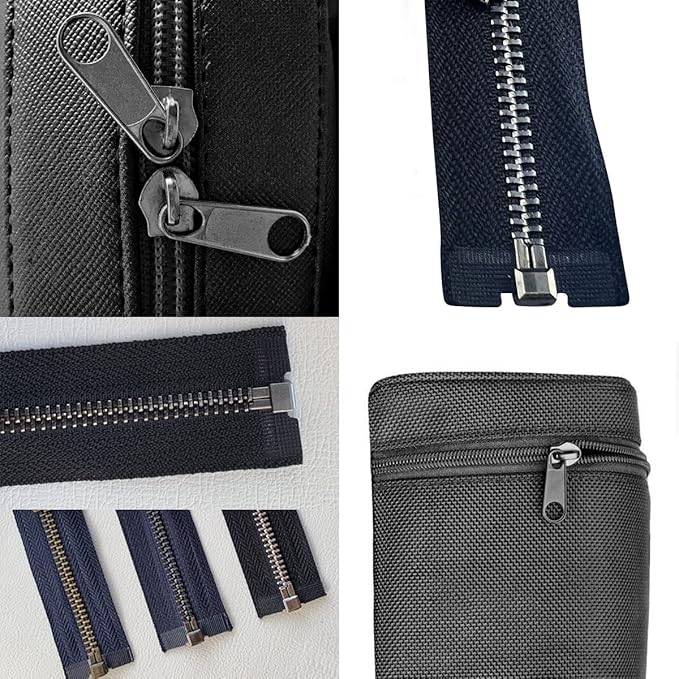 Platinum 48-Piece Metal Zipper Repair Accessories Set - DIY Sewing Kit with Zipper Head Slider, Retainer Box, Insert Pin, Top & Bottom Stoppers for 3# 5# 8# 10# Zippers