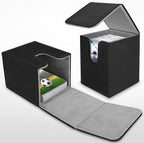 Mlikero 2 Pack Card Deck Box, Commander Deck Box Holds 200+ Single Sleeved Cards with 2 Dividers, Leather Magnetic Card Box Fit for MTG, TCG