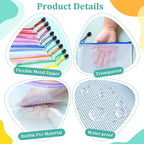 10pcs Mesh Zipper Pouch Bags, 10 Sizes Zipper Bags for Organizing, Mesh Bags With Zipper, Plastic Zipper Pouches, Black Zipper Pouches for Puzzle, Board Game Storage, Travel Pouch