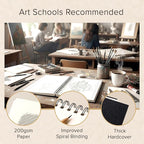Artist’s Sketchbook Hardcover – 200GSM Very Thick Paper – Large, Spiral Sketch Book for Drawing and Mixed Media – Sketch Pad, Art Book - 8.25 x 11.4, 40 Sheets / 80 Pages