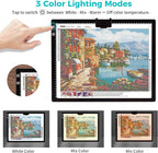 Rechargeable A3 LED Diamond Art Light Board,Tracing Light Box with Stand and Clip,3 Colors Mode Wireless Copy Pad for Diamond Painting,Weeding Vinyl,Sketching & Drawing