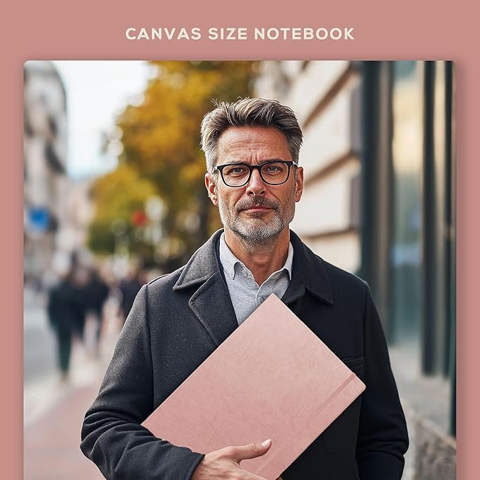 Beechmore Books A3 Sketchbook – 11.7x16.5 Premium Vegan Leather Bound Extra Large Sketch Book Hardcover, 160gsm 160 Perforated Ivory Pages, Blank Sketch Pad, Gift Boxed, Back Pocket, Ribbon Bookmark