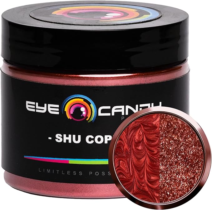 Eye Candy Pigments Premium Copper Mica Powder - Shu Copper (50gr) - for Epoxy, Resin, Soap, Paint, Woodworking, Acrylic Pouring, Bath Bombs, Fishing Lures - DIY Arts and Crafts Additive