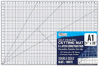 U.S. Art Supply 24" x 36" Self-Healing Cutting Mat 5-Ply - Double-Sided White/Blue Craft Mat, Non-Slip Cutting Mats for Crafts, Sewing, Quilting, Scrapbooking