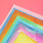 STOBOK 100pcs Shiny Origami Paper Iridescent Paper Square Shiny Folding Decoration for Crafts Projects (15cm, 10 Colors)