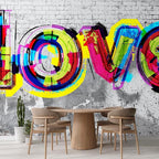wall26 Wall Sticker/Wall Mural Colorful Graffiti, Not Peel and Stick, Non-Woven Wallpaper Decorative for Bedroom, Living Room, Office - 120x168 inches