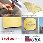 Trotec | Metallic Looking Acrylic Sheet | 12"x24"x1/16, 4 Pcs | Brushed Gold/Black | Metallic Finish - Scratch Resistant for Laser Engraving & Cutting,Printing,Glowforge,Name Plate | USA Made