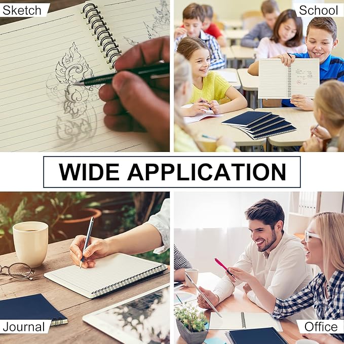 Yahenda 180 Pcs Spiral Notebook Bulk A5 Journal Lined 8.3'' x 5.5'' Writing Composition Paper Small Notepad Subject Notebook for Students Office Business Back to School Supplies (Deep Blue)