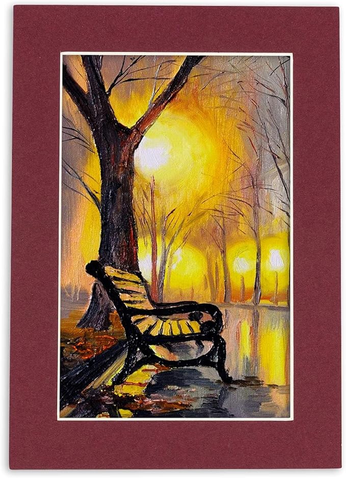 5.5x8.5 Mat for 8.5x11 Frame - Precut Mat Board Acid-Free Maroon 5.5x8.5 Photo Matte For a 8.5x11 Picture Frame, Premium Matboard for Family Photos, Show Kits, Art, Picture Framing, Pack of 10 Mats