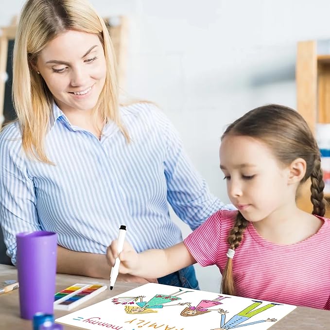 12PCS Dry Erase Boards,9"x12" Double Sided Small Whiteboards with Lines,Students,Education Teacher Classroom,Mini Portable Drawing Learning Lapboards with Colors Pens and Erasers.