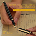 BEILUNER Luxury Rollerball Pen,24K Gold Trim,Noble and Elegant Designs,Schneider Ink Refill, Best Roller Ball Pen Gift Set for Men & Women, Professional, Executive Office, Nice Pens