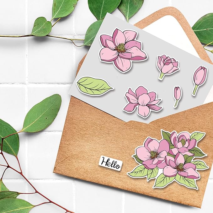 ORIGACH Realistic Magnolia Flower Stamps and Die and Layering Coloring Stencil Bundle for Card Making Album Arts Crafts Supplies