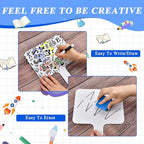 24 Pcs Dry Erase Answer Paddle, 10 x 8 Inch Auction Paddles with Markers and Erasers, Handheld White Board with Handle for Teaching Meeting Bidding Voting Games (Double Sided)