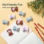 HILAZA 18Pcs Pencil Top Erasers for Kids, 3D Cute Bear Pencil Toppers, Bulk Fun Pencil Cap Easters for School Classroom Supplies Prize Gifts Party Favors