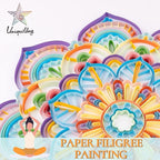 Uniquilling Quilling Paper Quilling Kit for Adults Beginner, 16 * 20-inch Purple Mandala, Exquisite DIY Paper Filigree Painting Kits Quilling Tools, Home Room Wall Art Decor Best Gifts(Basic)