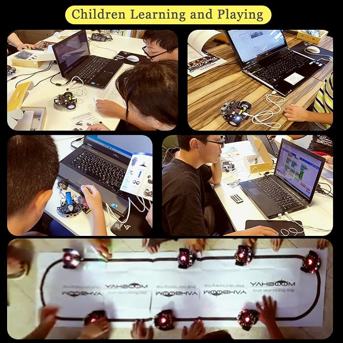 Yahboom Micro:bit DIY Coding Science Building Kit Smart Toys Car Robotic Kit Learning Educational STEM Projects for Kids Ages 8-12（Without Microbit）