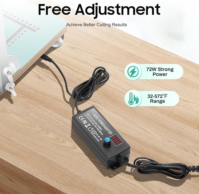 72W Electric Hot Wire Foam Cutter, Tabletop Portable Lightweight Foam Cutting Machine, Styrofoam Polystyrene Cutting Tool Set with Adjustable Dial and Temperature