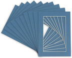 11x14 Mat for 8.5x11 Photo - Precut Steel Blue Picture Matboard for Frames 11 x 14 Inches - Bevel Cut to Display Art 8.5 x 11 Inches - Acid Free Pack of 100 MATS with Backing Boards & Clear Bags