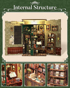 CUTEBEE Book Nook Kit - DIY Miniature House Kit for Adults, Teens and Beginners, Dollhouse Booknook Library Tiny House Bookshelf Decor 3D Wooden Puzzle, Gifts for Family, Friends (Owl Bookstore)