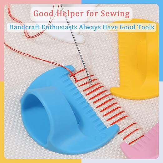 1 PCS 4mm Edge Lock Seam Guide, Mini Sewing Finger Ruler for Hand Sewing, DIY Sewing Kit Tool, Sewing Needle Gauge Measuring Guide, Blue