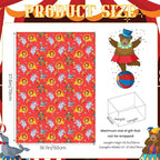 Pineraap 12 Sheets Circus Wrapping Paper, Cute Circus Acrobatic Clown Ferris Wheels Balloon Tent Pattern Folded Gift Packing Paper for Birthday, Baby Shower, Parties, Gifts, Crafts, 20 x 28 inch