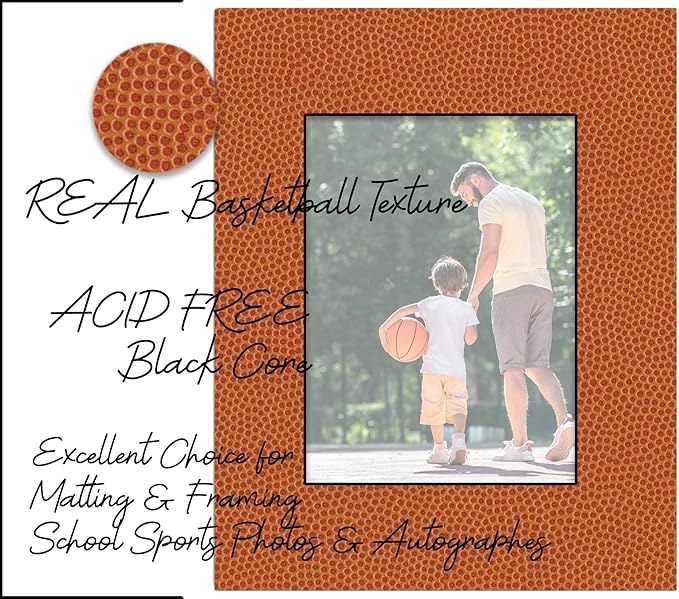 8.5x11 Mat Bevel Cut for 7x9 Photos - Acid Free Basketball Texture Precut Matboard - For Pictures, Photos, Framing - 4-ply Thickness